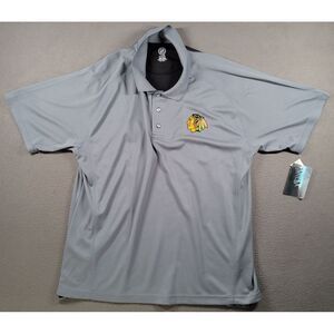 Chicago Blackhawks Polo Shirt Mens XL Gray Embroidered NHL Logo Hockey NWT